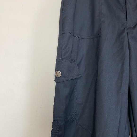 Revolve Superdown Black Wide Leg Cargo Pants Tie Hem Slouchy Baggy Oversized Med - Picture 4 of 10